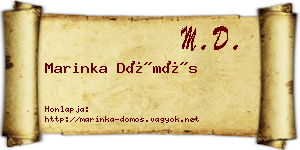 Marinka Dömös névjegykártya